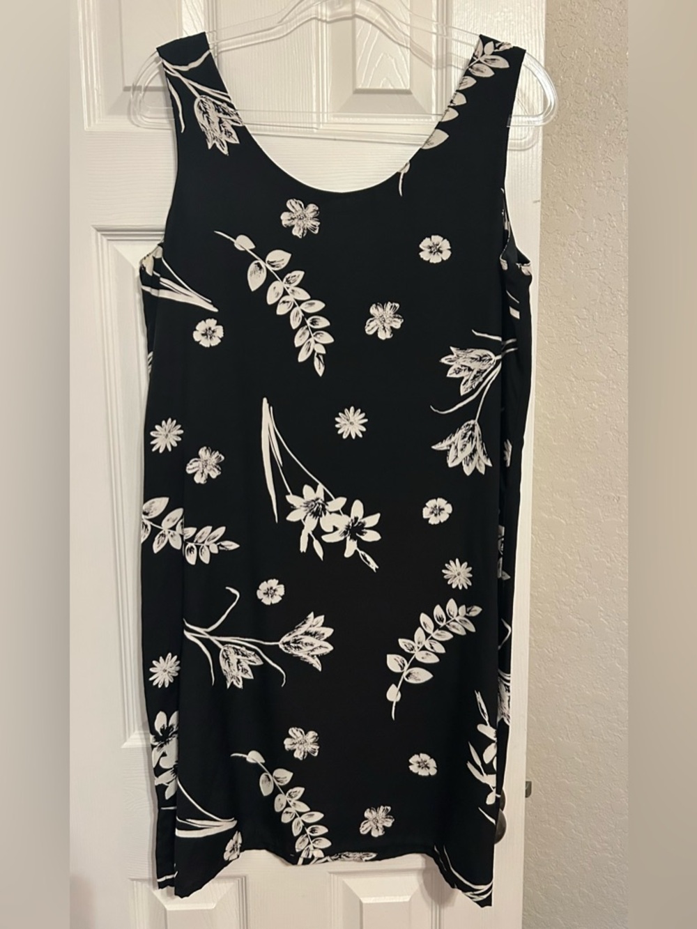Laura Ashley Black and White Floral Sleeveless Dress